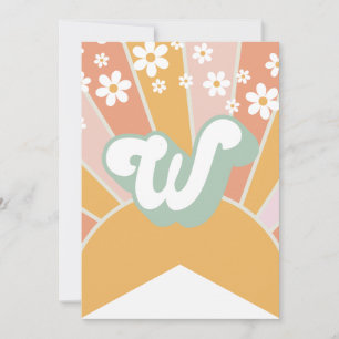 Invitación Estandarte floral boho margarita Retro Sunshine W