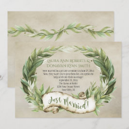 Invitación Estandarte vintage de laurel para recepción solame