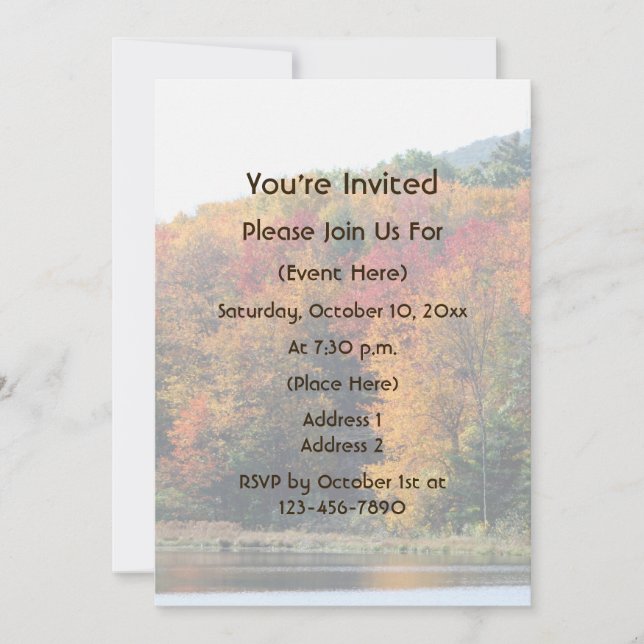 Invitación Estanque de follaje de otoño Naturaleza  (Anverso)