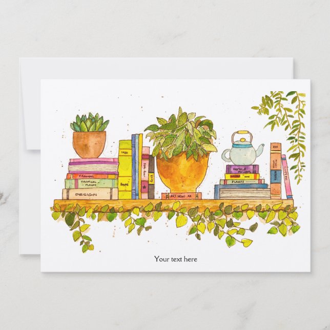 Invitación Estante colorida acuarela (Anverso)