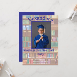 Invitación Estante de libros de graduación de preescolar de j
