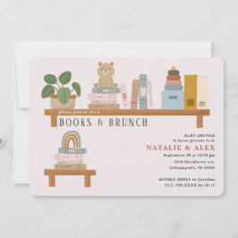 Invitación Estante de libros para bebés Chica rosa Baby Showe
