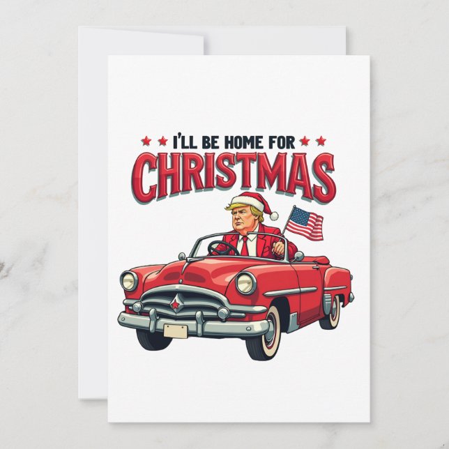 Invitación Estaré en casa para los Navidades que Trump ganó l (Anverso)