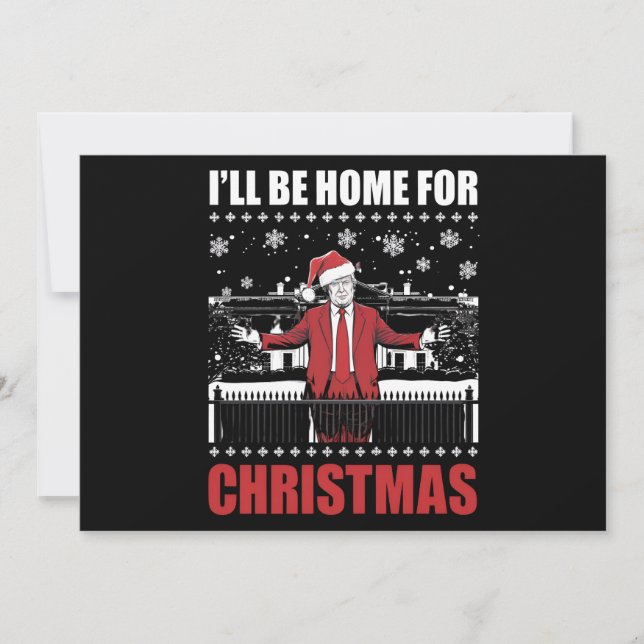 Invitación Estaré en casa para los Navidades Trump, el 47° pr (Anverso)