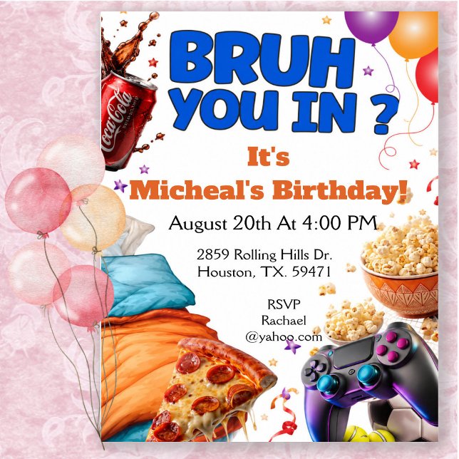 Invitación ¿Estás dentro? Fiesta de cumpleaños de chicos con  (Subido por el creador)