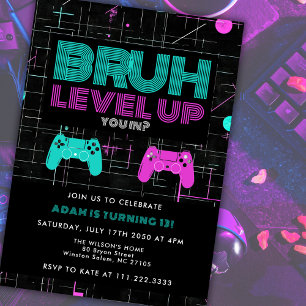 Invitación ¿Estás dentro? Juegos de arcade de cumpleaños geni