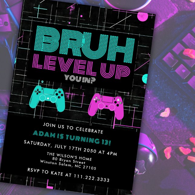 Invitación ¿Estás dentro? Juegos de arcade de cumpleaños geni (Subido por el creador)