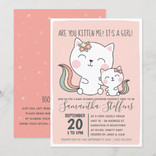 Invitación ¿Estás Gatito De Gato De Gato Chica De Gato De Col