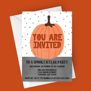 Invitación Estás invitado a la Halloween de calabaza moderna