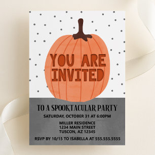 Invitación Estás invitado a la Halloween de calabaza moderna