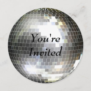 Invitación Estás Invitado - Bola de Discoteca