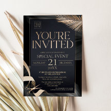 Estás Invitado Cinta Negra Dorada Corte Corporativ