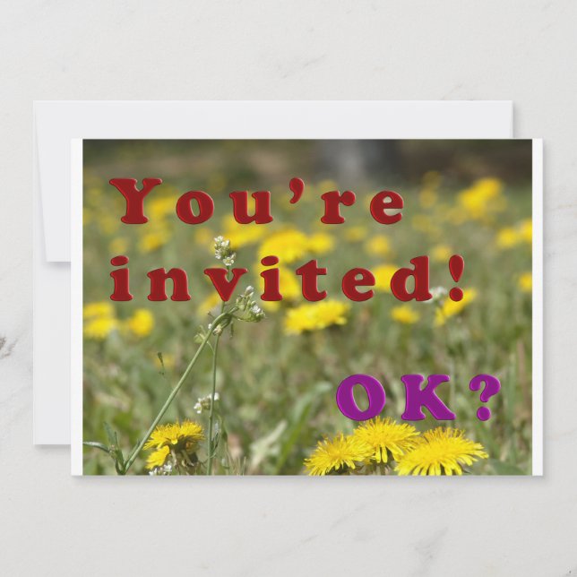Invitación ¡ESTÁS INVITADO! ¿De acuerdo? (Anverso)