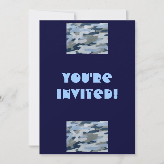 Invitación ¡Estás Invitado!-Invitación de Camuflaje (Anverso)