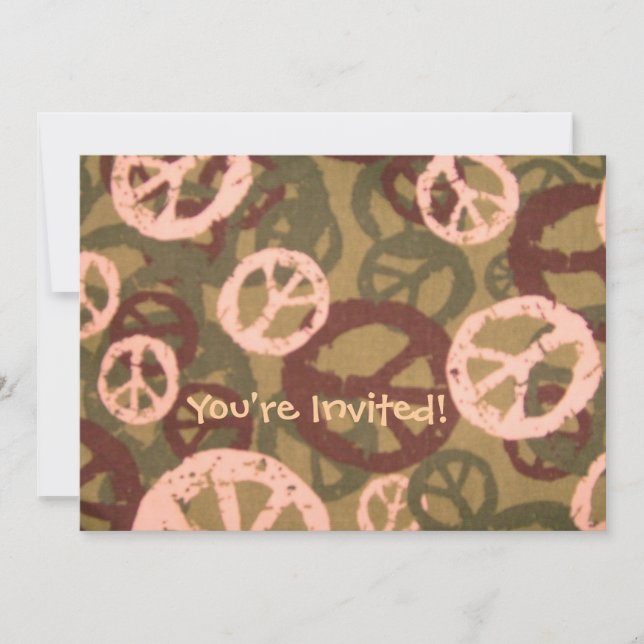 Invitación ¡Estás Invitado!-Invitación de signos de paz/estil (Anverso)