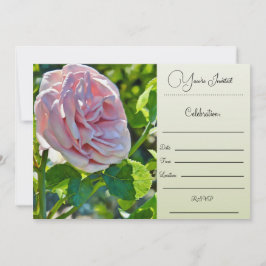Invitación Estás invitado - Rosa único