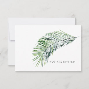 Invitación Estás Invitado Sitio Web de Boda Tropical Simple