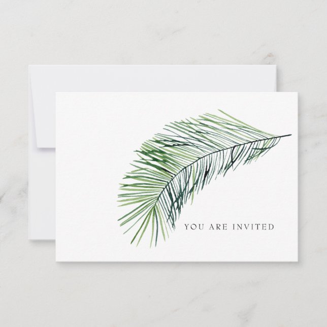 Invitación Estás Invitado Sitio Web de Boda Tropical Simple  (Anverso)
