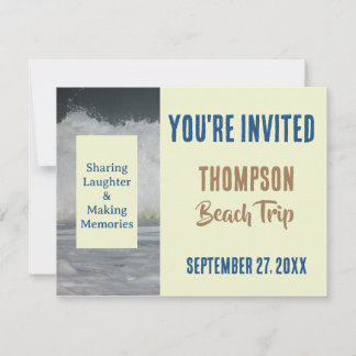 Invitación Estás Invitado Viaje Familiar a la Playa Reunión C
