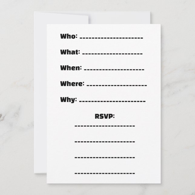 Invitación "Estás invitado. ¿Vienes o no?" (Reverso)