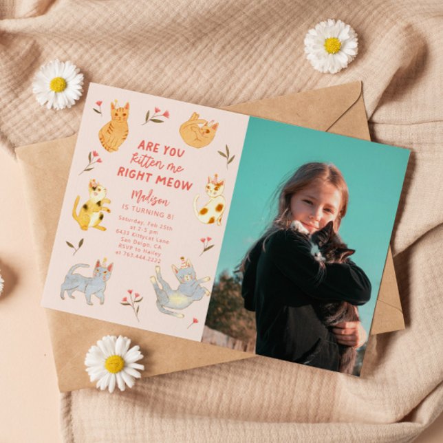 Invitación ¿Estás Kitten Me Cat Fotos De Cumpleaños? (Subido por el creador)