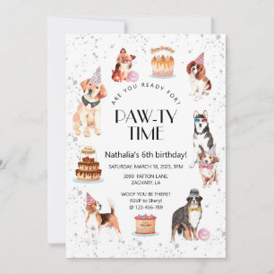 Invitación ¿Estás listo para el cumpleaños de Dog Pawday?