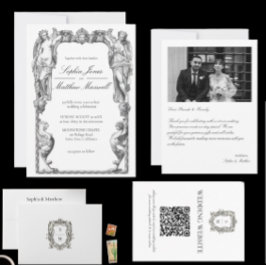 Invitación Estatua Barroca Antigua Arte Fino Renacimiento