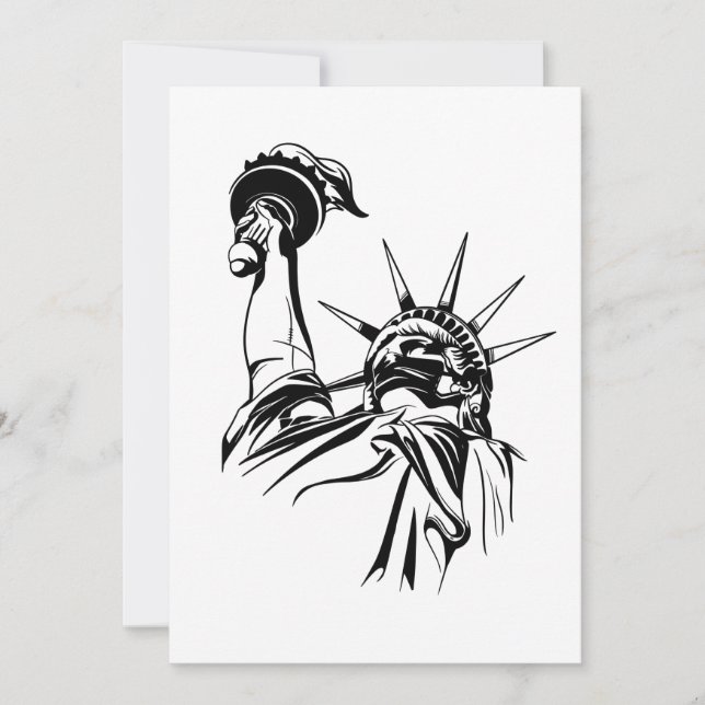 Invitación estatua de covid de libertad máscara facial (Anverso)