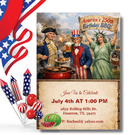Invitación Estatua de la Libertad 250º BBQ de América