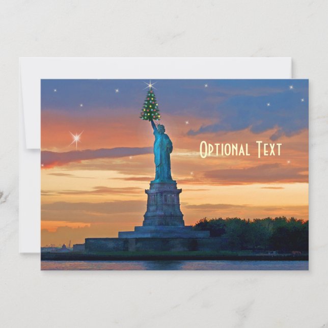 Invitación Estatua de la libertad con personalizado del árbol (Anverso)