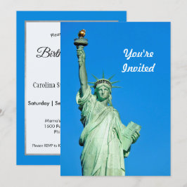 Invitación Estatua de la Libertad Foto de Nueva York Cumpleañ