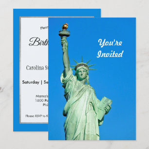 Invitación Estatua de la Libertad Foto de Nueva York Cumpleañ