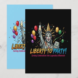 Invitación Estatua de la Libertad para celebrar con diversión