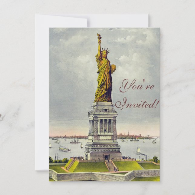Invitación Estatua de la Libertad Viaje en Nueva York (Anverso)