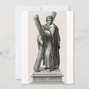Invitación Estatua de San Andrés Apóstol con cruz