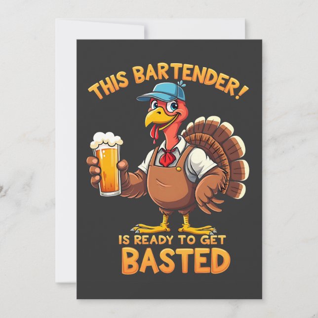 Invitación Este barman está listo para emborracharse (Anverso)