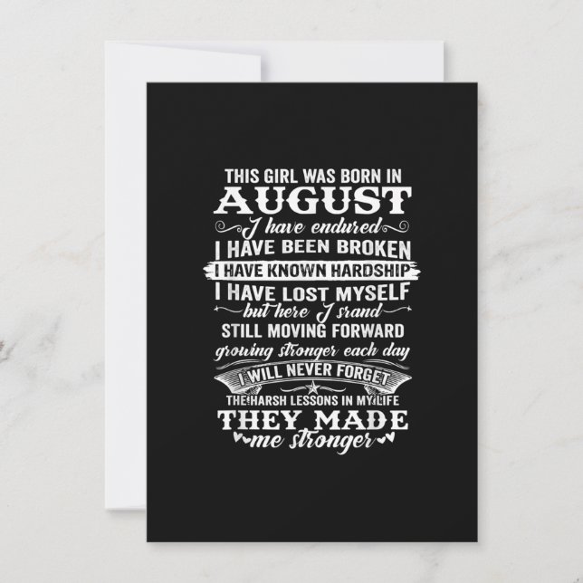 Invitación Este Chica Nació En El Regalo De Cumpleaños De Ago (Anverso)