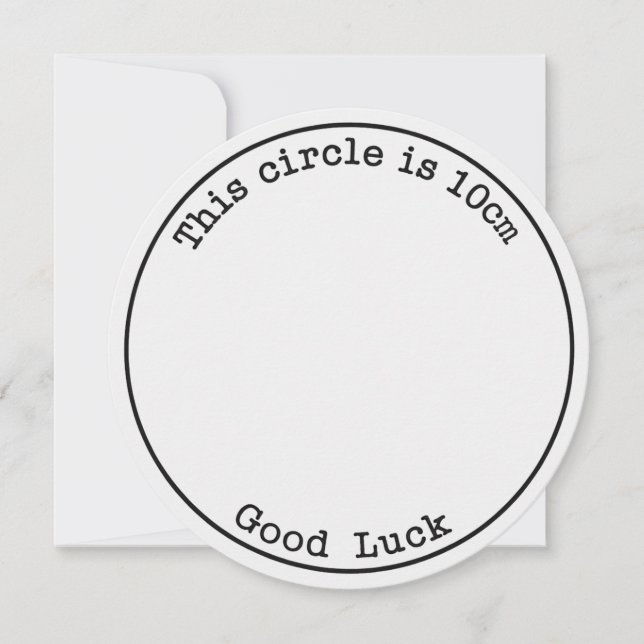 Invitación Este círculo es de 10cm buena suerte divertido emb (Anverso)