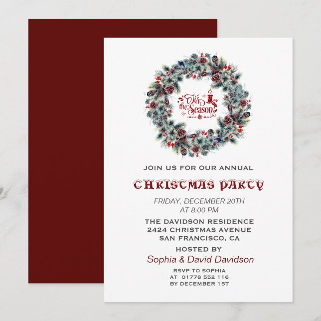 Invitación 'Este es el Fiesta de los Navidades de invierno de (Anverso / Reverso)