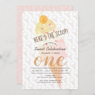 Invitación Este es el primer cumpleaños del Chica Scoop Ice C