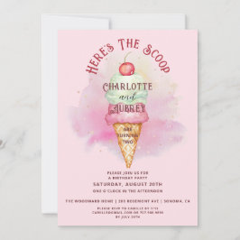 Invitación Este es el rosado del segundo Fiesta de cumpleaños