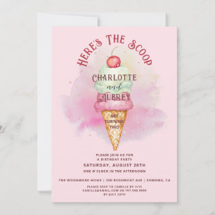 Invitación Este es el rosado del segundo Fiesta de cumpleaños