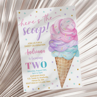 Invitación Este es el segundo cumpleaños del Crema de Hielo d