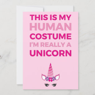 Invitación Este Es Mi Disfraz Humano - Edición Unicornio I