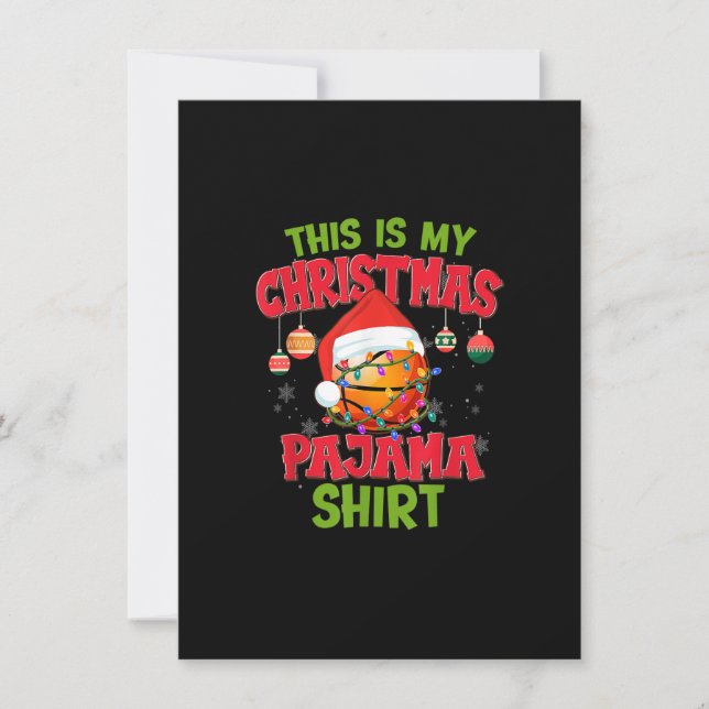 Invitación Este es mi Navidad Pajama Basketball Shirt Santa (Anverso)