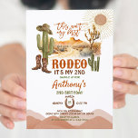 Invitación Este es mi primer rodeo Fiesta de cumpleaños<br><div class="desc">Este es mi primer rodeo cumpleaños fiesta de Cowboy Invitación a cumpleaños,  niño Texas cactus Wild West Cowboy Segundo cumpleaños Fiesta de rodeo</div>