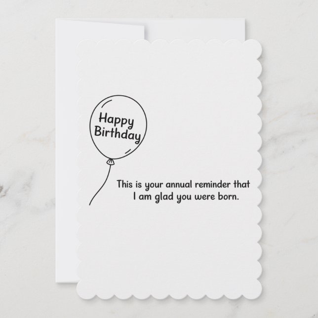 Invitación Este Es Tu Recordatorio Anual Divertido Cumpleaños (Anverso)