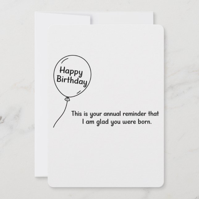 Invitación Este Es Tu Recordatorio Anual Divertido Cumpleaños (Anverso)