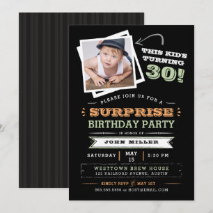 Invitación ¡Este niño se está volviendo viejo! Surprise Birth
