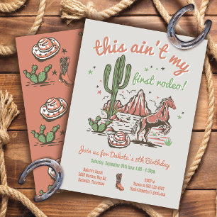 Invitación Este no es mi primer cumpleaños de Rodeo Cowb